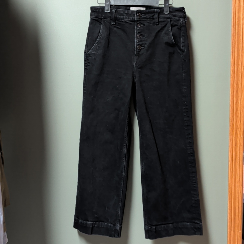 Everlane Black Wide Leg Jeans Size 29 Button Fly